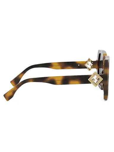 Fendi Women's FF Diamond 53MM Square Sunglasses - Dark Grey Havana | Thumbnail 7