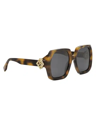 Fendi Women's FF Diamond 53MM Square Sunglasses - Dark Grey Havana | Thumbnail 8