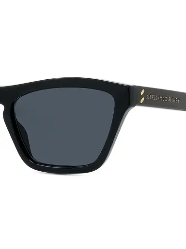Stella McCartney Women's Beveled Rectangular Sunglasses - Shiny Black | Thumbnail 3 Stella McCartney Women's Beveled Rectangular Sunglasses - Shiny Black | Thumbnail 3