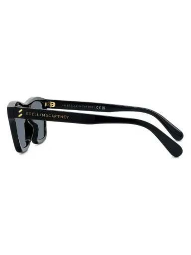 Stella McCartney Women's Beveled Rectangular Sunglasses - Shiny Black | Thumbnail 4 Stella McCartney Women's Beveled Rectangular Sunglasses - Shiny Black | Thumbnail 4