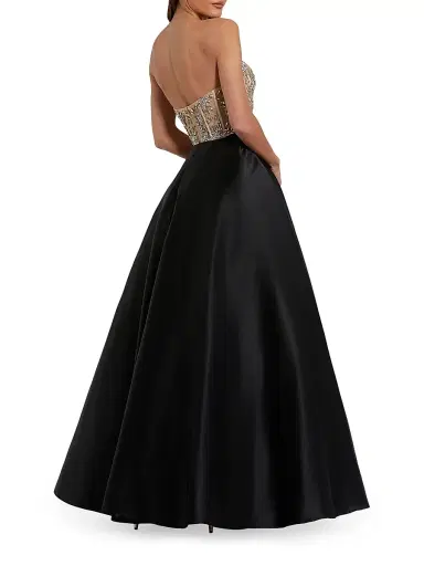Mac Duggal Women's Embellished Bustier Strapless Ballgown - Black - Size 14 | Thumbnail 2