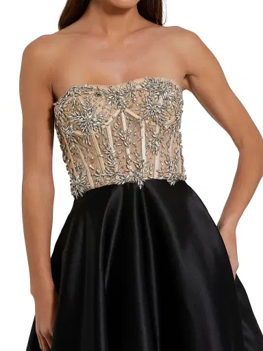 Mac Duggal Women's Embellished Bustier Strapless Ballgown - Black - Size 14 | Thumbnail 3