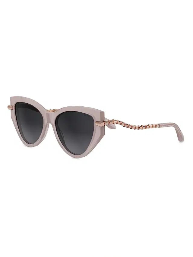 Women's Serpenti 56MM Cat-Eye Sunglasses - Mauve Rose Gold Gradient