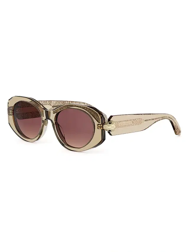 BVLGARI Women's Serpenti 52MM Oval Sunglasses - Beige Bordeaux