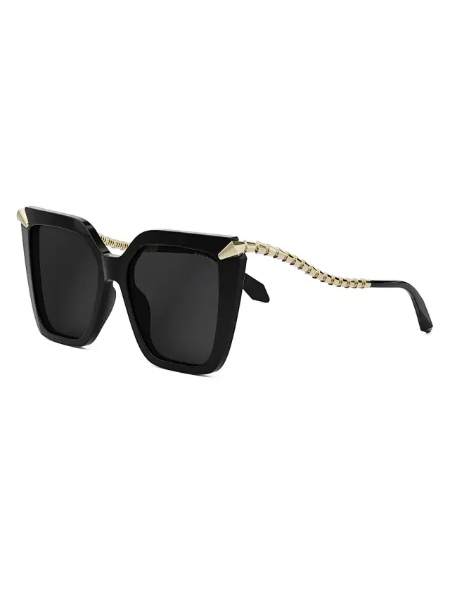 BVLGARI Women's Serpenti 55MM Butterfly Sunglasses - Black Gold Dark Grey