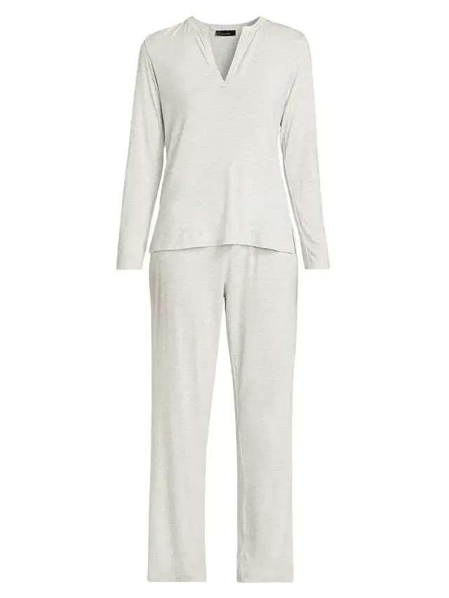 Women's Feathers Elements 2-Piece Jersey Crop Lounge Set - Pebblestone