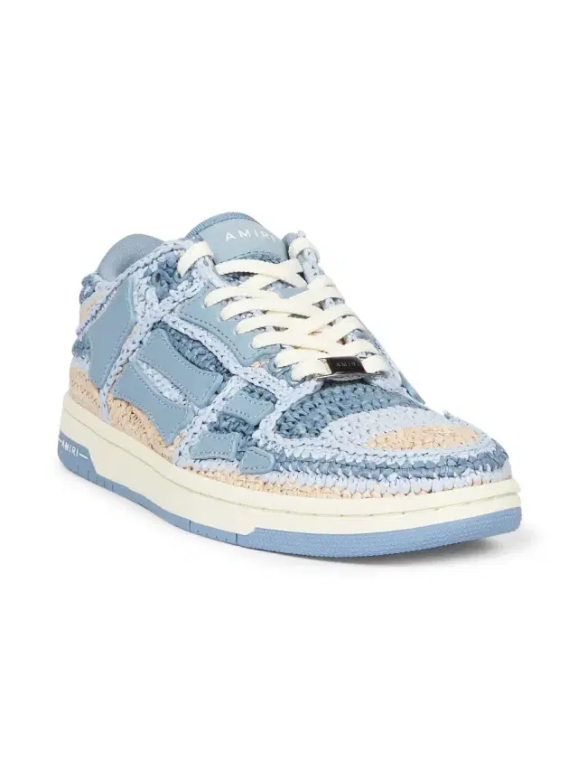 Women's Skel Top Low Raffia & Leather Sneakers - Blue