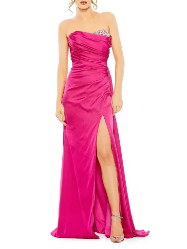 Mac Duggal Women's Satin Embellished Sweetheart Gown - Magenta - Size 14 | Thumbnail 1