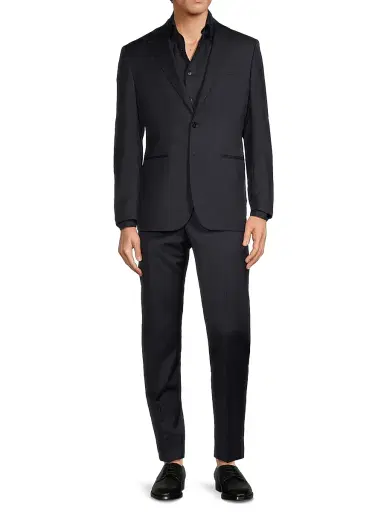CORNELIANI Men's Wool Crystal Lapel Tuxedo - Navy - Size 48 | Thumbnail 2