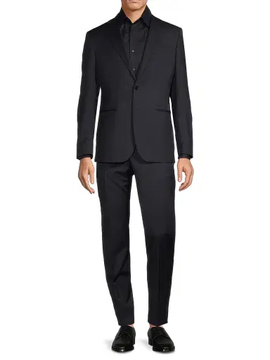 CORNELIANI Men's Wool Crystal Lapel Tuxedo - Navy - Size 48 | Thumbnail 3