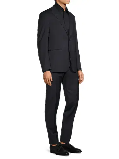 CORNELIANI Men's Wool Crystal Lapel Tuxedo - Navy - Size 48 | Thumbnail 4
