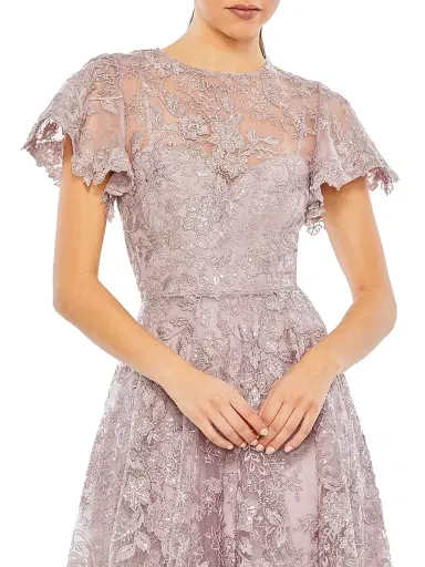Mac Duggal Women's Embellished Cape-Sleeve Cocktail Dress - Lilac | Thumbnail 3 Mac Duggal Women's Embellished Cape-Sleeve Cocktail Dress - Lilac | Thumbnail 3