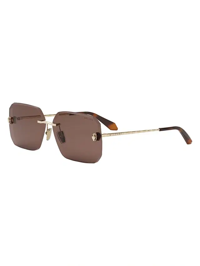 Women's Serpenti 62MM Rectangular Sunglasses - Gold Brown