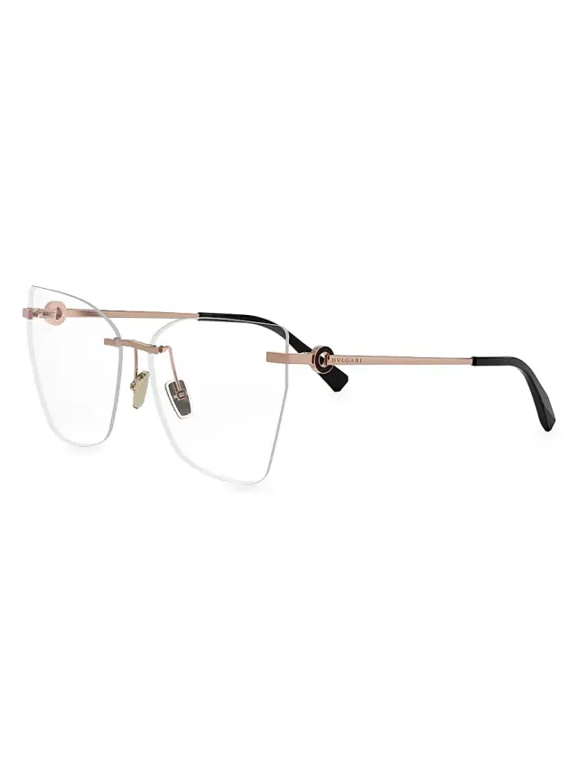 Women's 58MM Butterfly Optical Glasses - Rose Gold