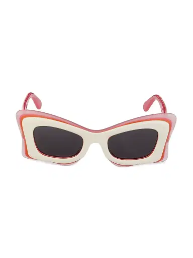 Loewe x Paula's Ibiza 50MM Butterfly Sunglasses - Pink Multi Dark Grey | Thumbnail 2