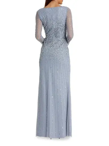 Mac Duggal Women's Sequined Fit & Flare Gown - Powder Blue - Size 18 | Thumbnail 2 Mac Duggal Women's Sequined Fit & Flare Gown - Powder Blue - Size 18 | Thumbnail 2