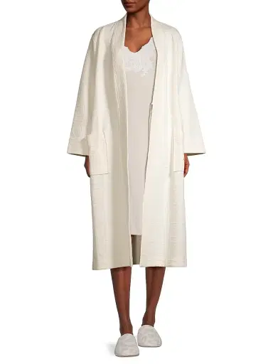 Natori Women's Quilted Infinity Jacquard Robe - Cream | Thumbnail 2
