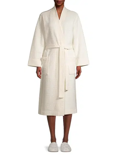 Natori Women's Quilted Infinity Jacquard Robe - Cream | Thumbnail 3