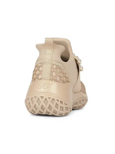 Roger Vivier Women's Viv Run Strass Buckle Sneakers - Beige | Thumbnail 3 Roger Vivier Women's Viv Run Strass Buckle Sneakers - Beige | Thumbnail 3