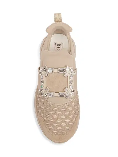 Roger Vivier Women's Viv Run Strass Buckle Sneakers - Beige | Thumbnail 5 Roger Vivier Women's Viv Run Strass Buckle Sneakers - Beige | Thumbnail 5