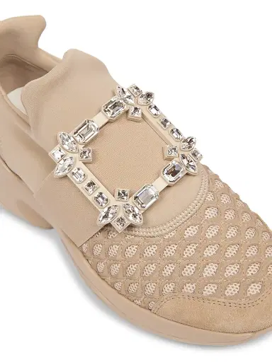 Roger Vivier Women's Viv Run Strass Buckle Sneakers - Beige | Thumbnail 6 Roger Vivier Women's Viv Run Strass Buckle Sneakers - Beige | Thumbnail 6