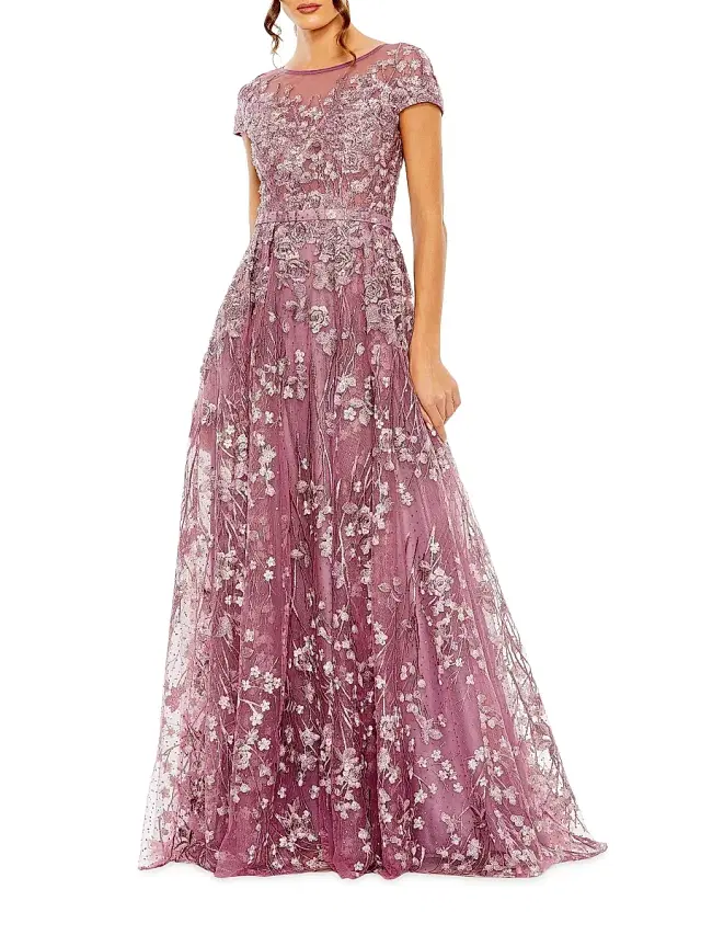 Women's Beaded & Floral-Embroidered Gown - Whisteria