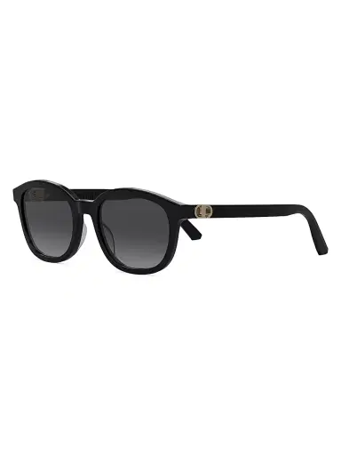 DIOR Women's MontaigneMini 52MM Round Sunglasses - Shiny Black | Thumbnail 1
