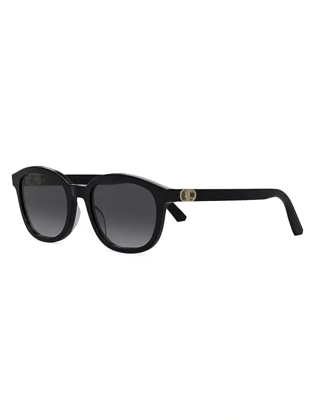 Women's MontaigneMini 52MM Round Sunglasses - Shiny Black