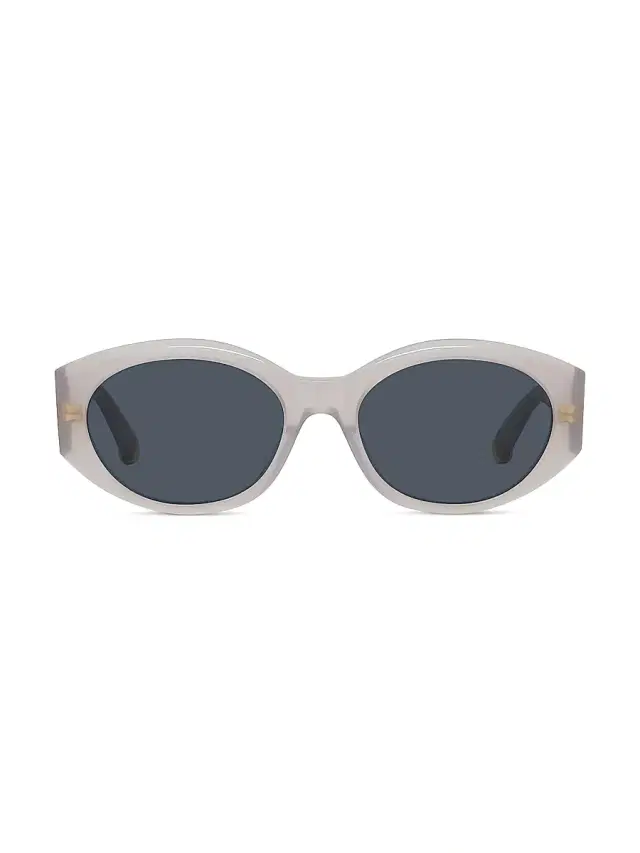 Stella McCartney Women's Oval 54MM Acetate Sunglasses - Translucent Grey Smoke