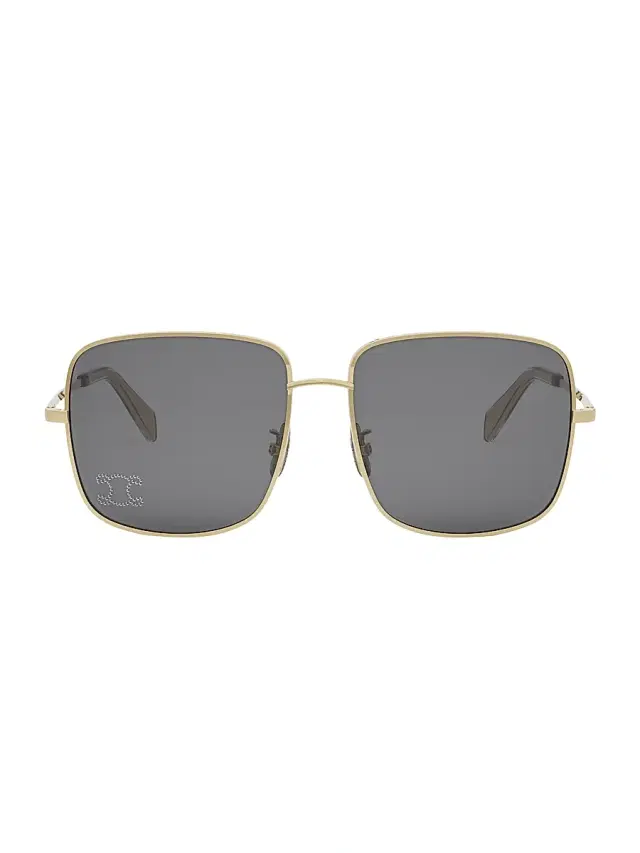 CELINE Women's Rhinestone Triomphe 59MM Square Sunglasses - Endura Gold Smoke