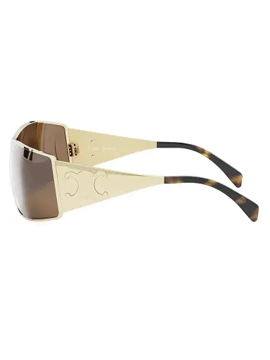 CELINE Women's Maxi Metal Triomphe Mask Sunglasses - Endura Gold Brown | Thumbnail 3 CELINE Women's Maxi Metal Triomphe Mask Sunglasses - Endura Gold Brown | Thumbnail 3