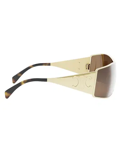 CELINE Women's Maxi Metal Triomphe Mask Sunglasses - Endura Gold Brown | Thumbnail 7 CELINE Women's Maxi Metal Triomphe Mask Sunglasses - Endura Gold Brown | Thumbnail 7