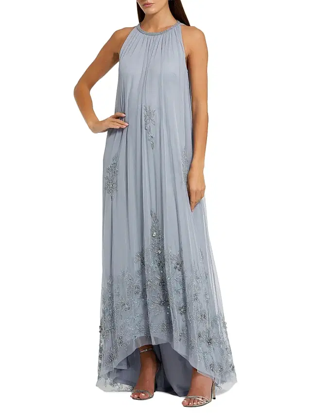 Mac Duggal Women's Embellished Tulle Trapeze Gown - Powder Blue