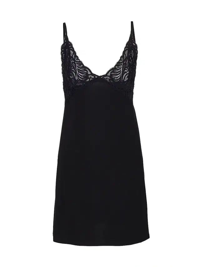 Natori Women's Feathers Essentials Chemise - Black - Size Large
