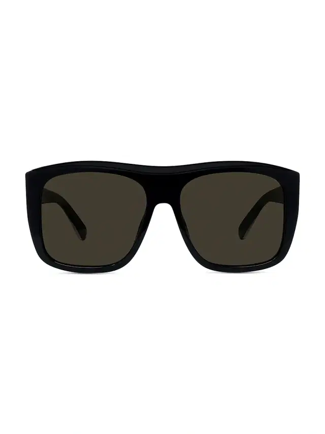Stella McCartney Women's Shield 57MM Geometric Sunglasses - Shiny Black Brown