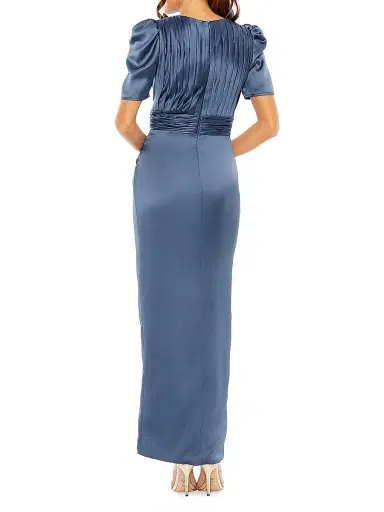 Mac Duggal Women's Satom Puff-Sleeve Draped Gown - Midnight | Thumbnail 2