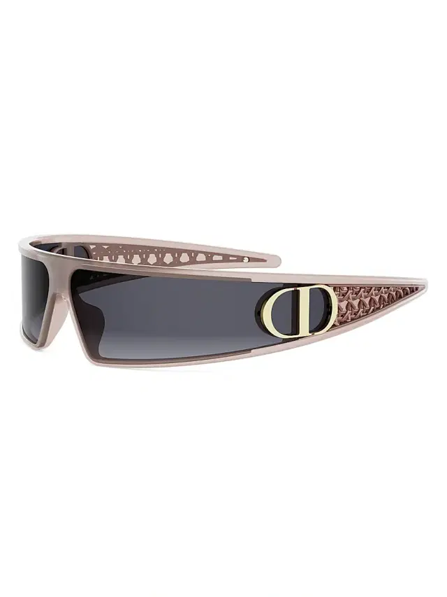 Dior Women's Very M1U 91MM Mask Sunglasses - Shiny Pink And Gradient Smoke