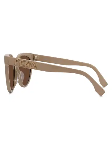 Fendi Women's 56MM Rounded Cat Eye Sunglasses - Shiny Beige Roviex | Thumbnail 3