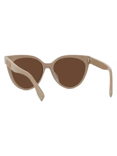 Fendi Women's 56MM Rounded Cat Eye Sunglasses - Shiny Beige Roviex | Thumbnail 4