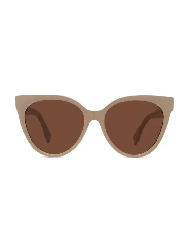 Fendi Women's 56MM Rounded Cat Eye Sunglasses - Shiny Beige Roviex | Thumbnail 5