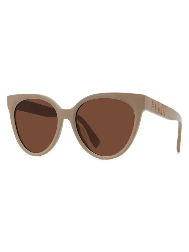 Women's 56MM Rounded Cat Eye Sunglasses - Shiny Beige Roviex Women's 56MM Rounded Cat Eye Sunglasses - Shiny Beige Roviex