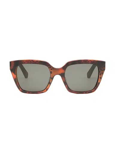 Celine Women's Monochroms 56MM Geometric Sunglasses - Orange Animal Print Smoke | Thumbnail 2