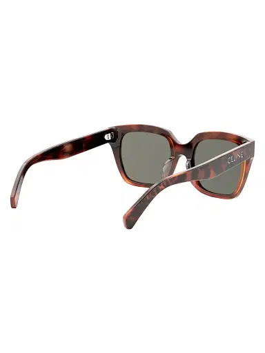 Celine Women's Monochroms 56MM Geometric Sunglasses - Orange Animal Print Smoke | Thumbnail 6