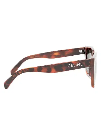 Celine Women's Monochroms 56MM Geometric Sunglasses - Orange Animal Print Smoke | Thumbnail 7