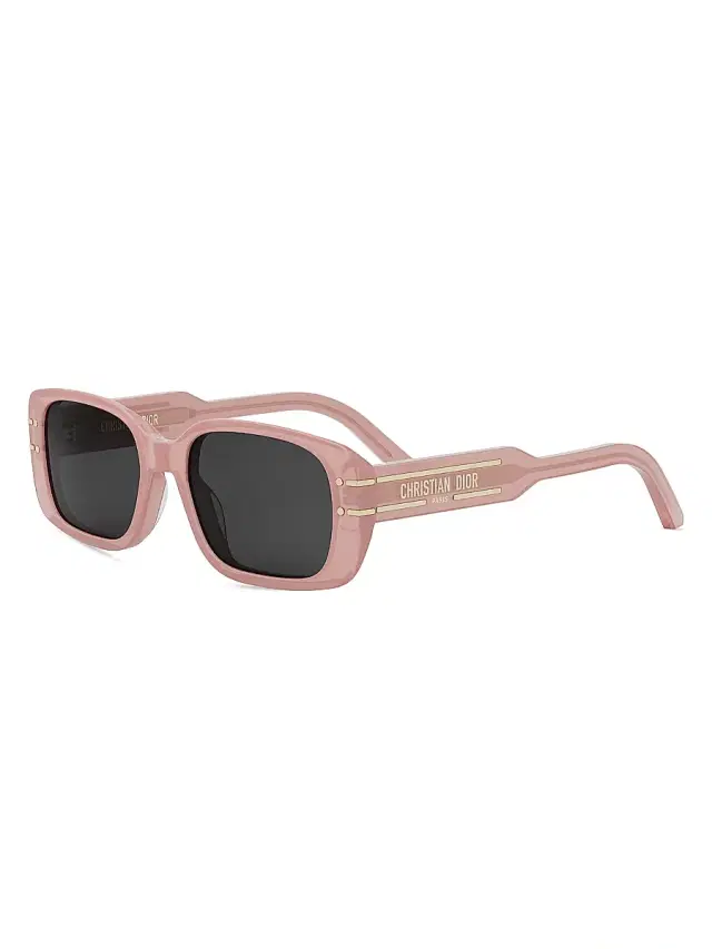 Dior Women's Signature S12I 53MM Rectangular Sunglasses - Dark Grey Light Pink