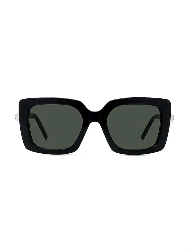 Givenchy Women's Pearl 54MM Square Sunglasses - Shiny Black Light Green
