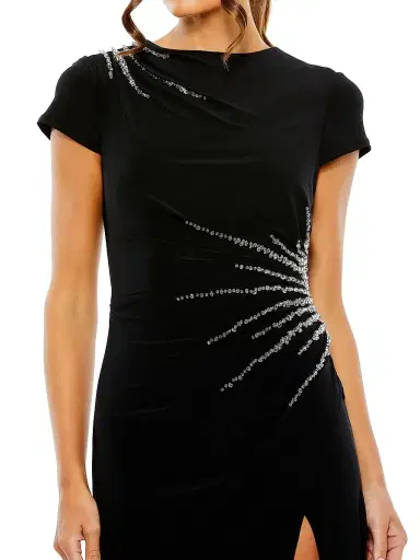 Mac Duggal Women's Ieena Beaded Cap-Sleeve Gown | Thumbnail 3 Mac Duggal Women's Ieena Beaded Cap-Sleeve Gown | Thumbnail 3