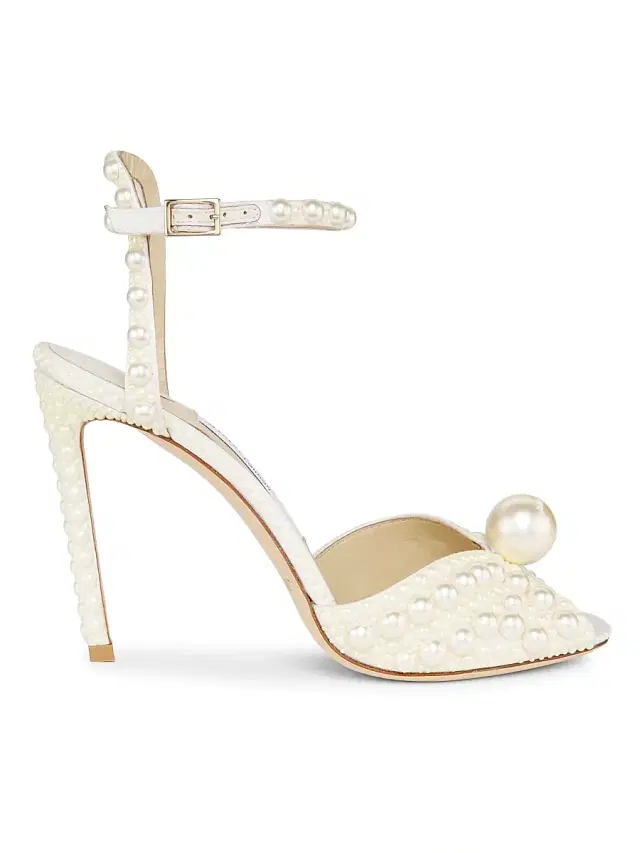 Jimmy Choo Women's Sacora 100MM Pearl-Embellished Sandals - White