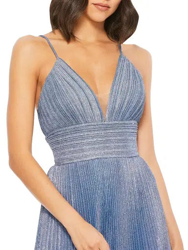 Mac Duggal Women's Ieena Pleated Shimmer Gown | Thumbnail 2 Mac Duggal Women's Ieena Pleated Shimmer Gown | Thumbnail 2