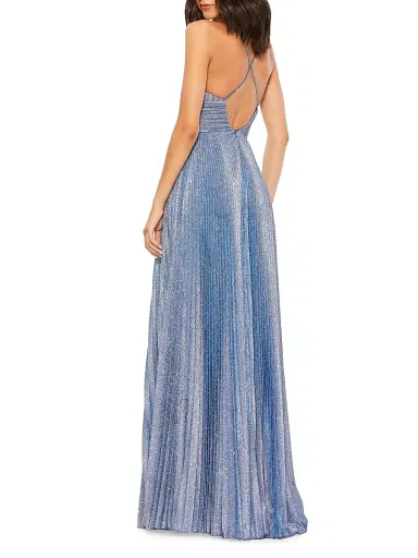 Mac Duggal Women's Ieena Pleated Shimmer Gown | Thumbnail 3 Mac Duggal Women's Ieena Pleated Shimmer Gown | Thumbnail 3